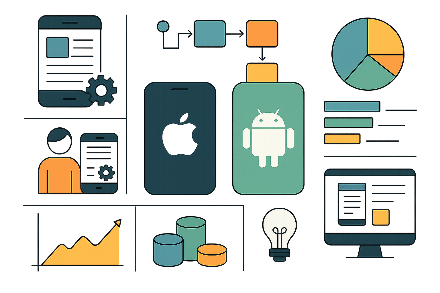 Mobile App Development for Enterprise: iOS & Android Guide infographic